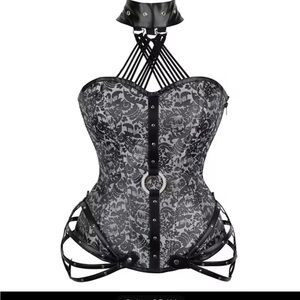 Red & Black Goth Gothic Victorian Vampiric Vampire Emo Corset